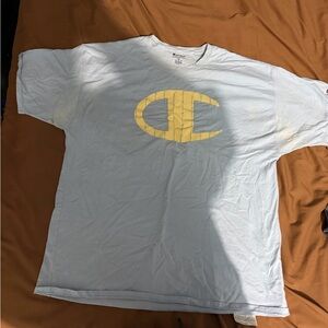 Champion Sky Blue Tee with Yellow Emblem